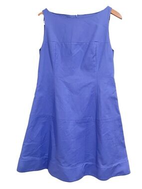 EUC Sinclaire 10 Sleeveless Boat Neck A-Line Cotton Dress in Periwinkle Blue